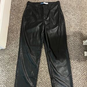 Black Faux Leather Pants